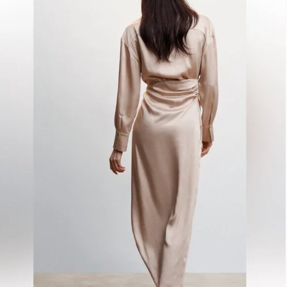 Mango (MNG) Satin Asymmetrical Dress (Small) - Picture 2 of 6